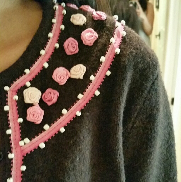 Paraphrase brand used wool brown cardigan sz PM - Picture 4 of 7